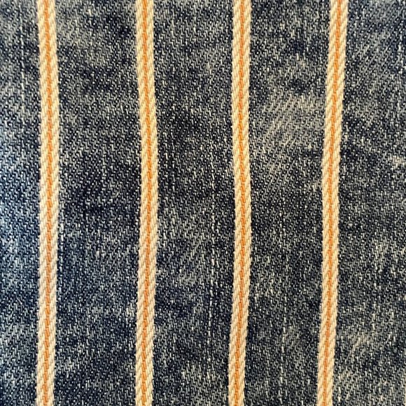 American Eagle Womens Size 2 Striped Denim Shorts Hi Rise Pockets Comfy Stretch - Picture 9 of 12